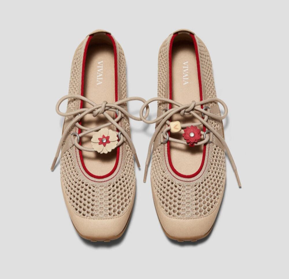 Vivaia Cecily Sporty Hybrid Mesh Mary Janes Bendable Almond Playful Charms 6